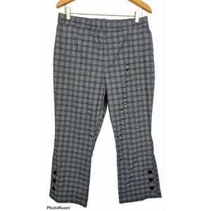 Simply Vera Gray Plaid Cropped Flare Career Pants